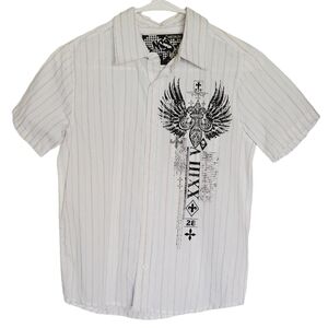 K1023 * NSS Boys Button Down Shirt White Size M